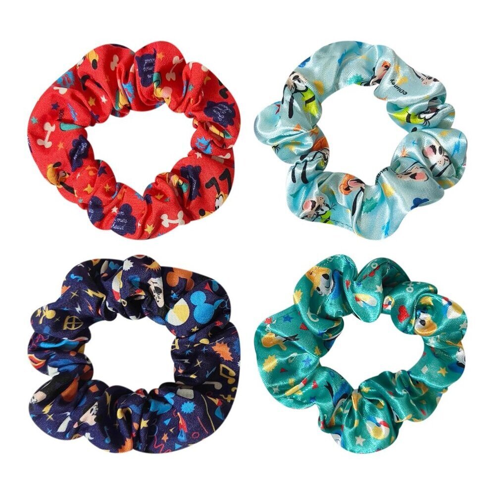 Adorable 4-Piece Minnie & Mickey Scrunchies - Safe Hair Accessories for Ages 3+ - Picture 4 of 6